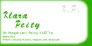 klara peity business card